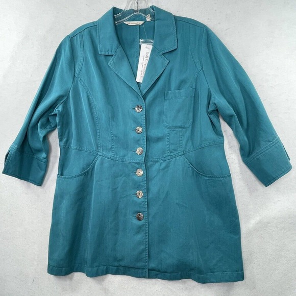NWT $99 Soft Surroundings Tencel Lyocell Womens Size PM Medium Petite Blazer Top - Picture 14 of 15